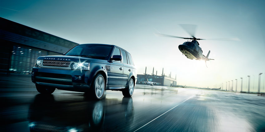 Range Rover + Helicopter = Fun