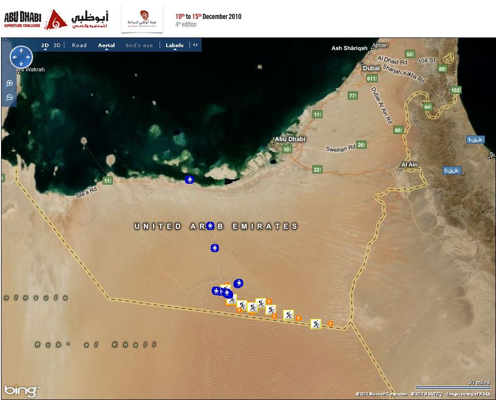 Great map view of the Abu Dhabi Adventure Challenge