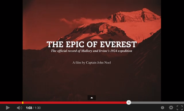 The Epic of Everest film – restored footage from Mallory’s climb