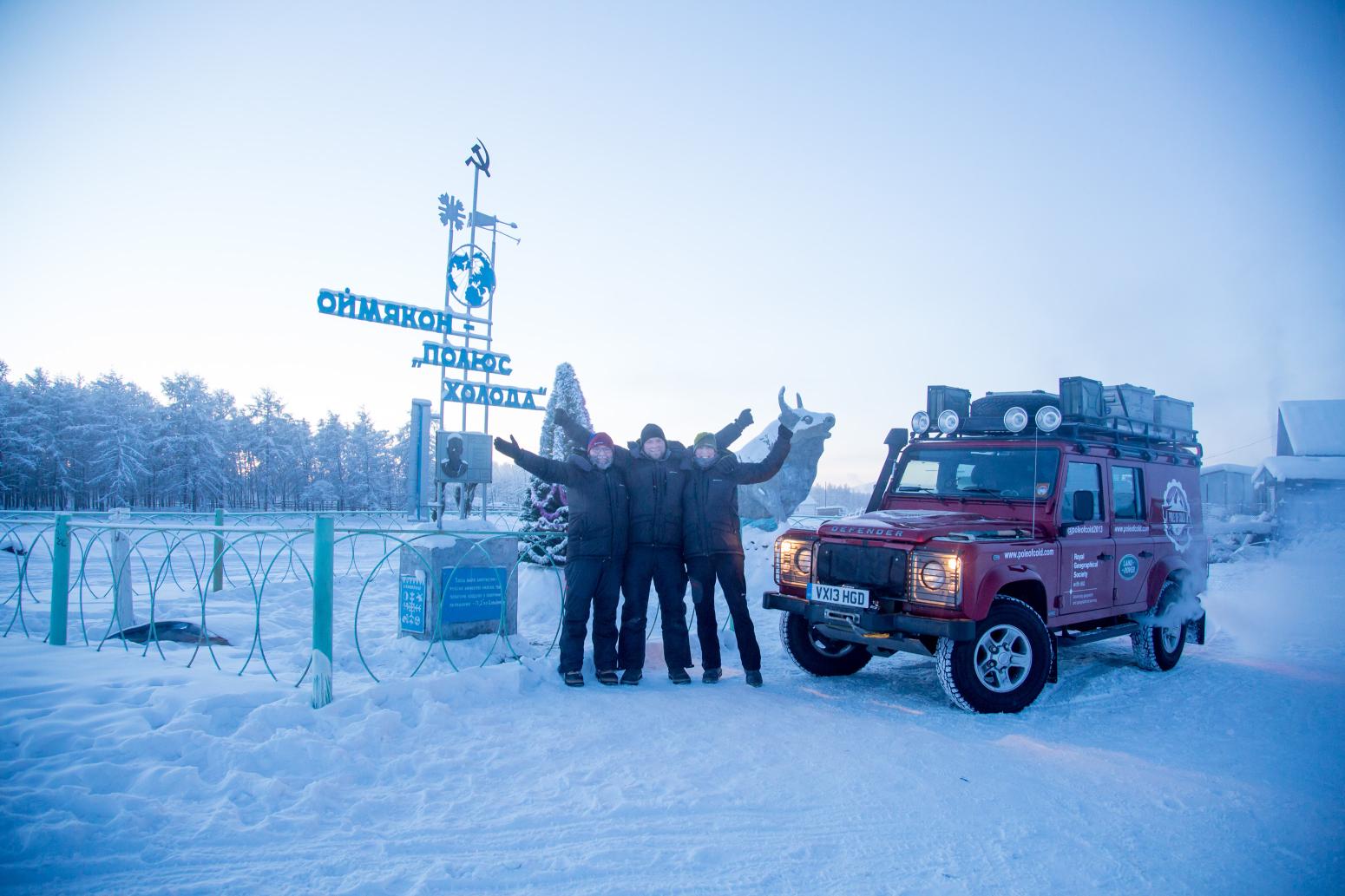 Defender driven 20,000km to the Pole of Cold