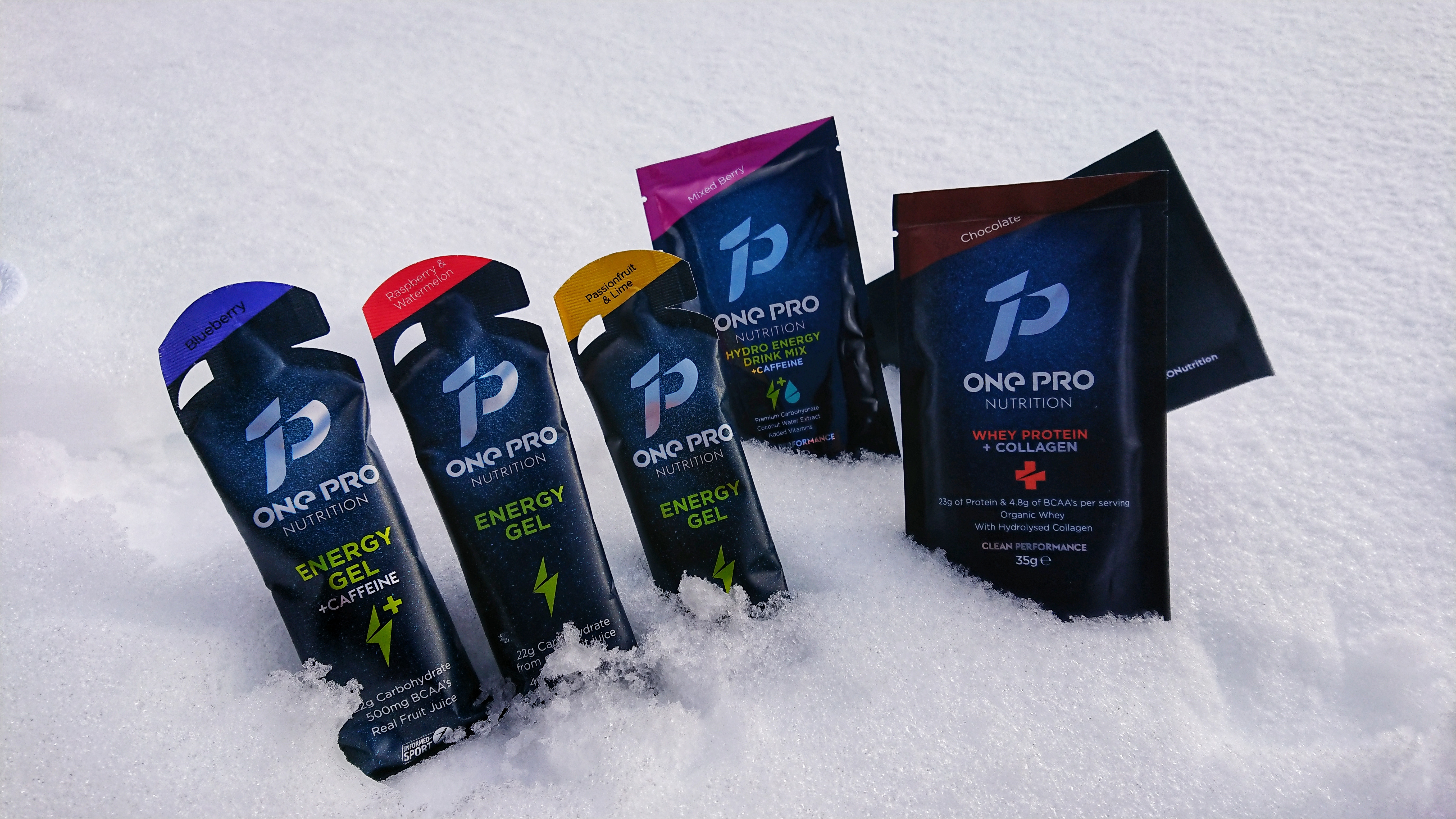 Energy gels, drinks and protein shakes from ONE PRO Nutrition