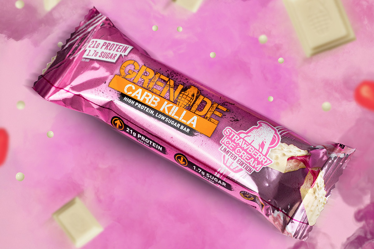 Strawberry Ice Cream flavoured Carb Killa protein bar